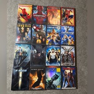 Lot of 16 marvel & dc super hero movies DVDS